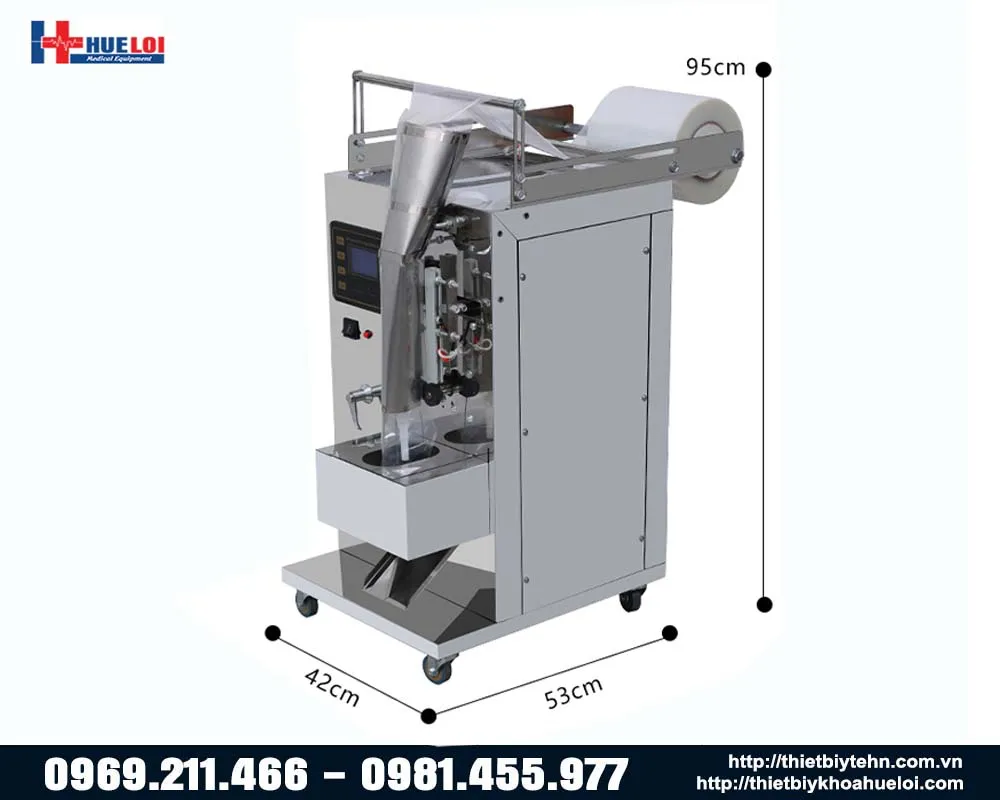 Kích thước máy đóng túi chất lỏng mini