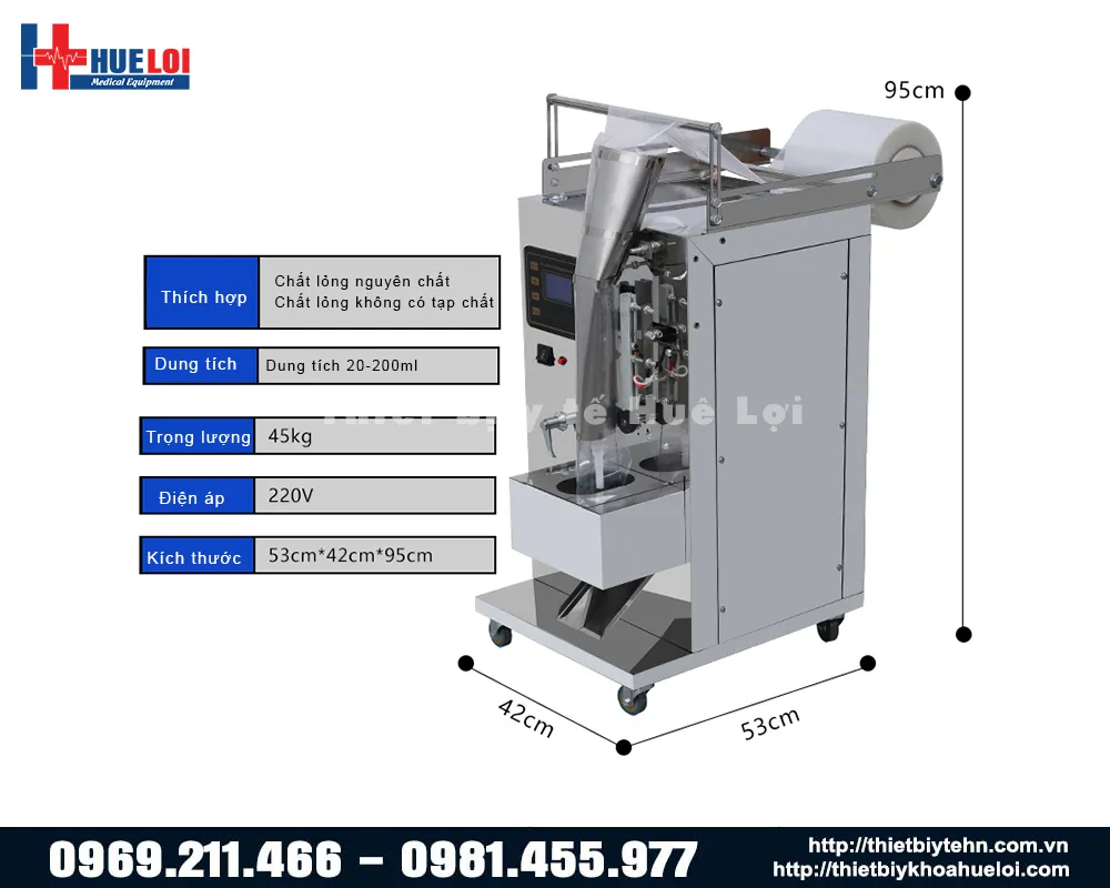Thông số kỹ thuật máu đóng gói chất lỏng mini