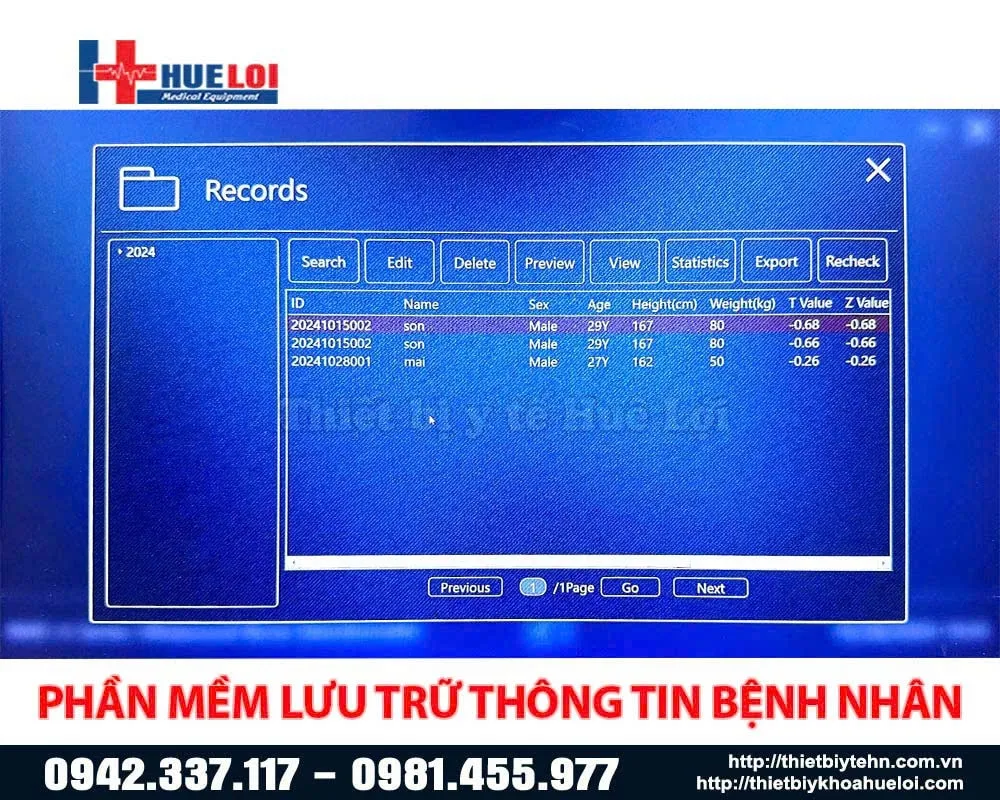 Phần mềm máy đo mật độ xương BMD-A1