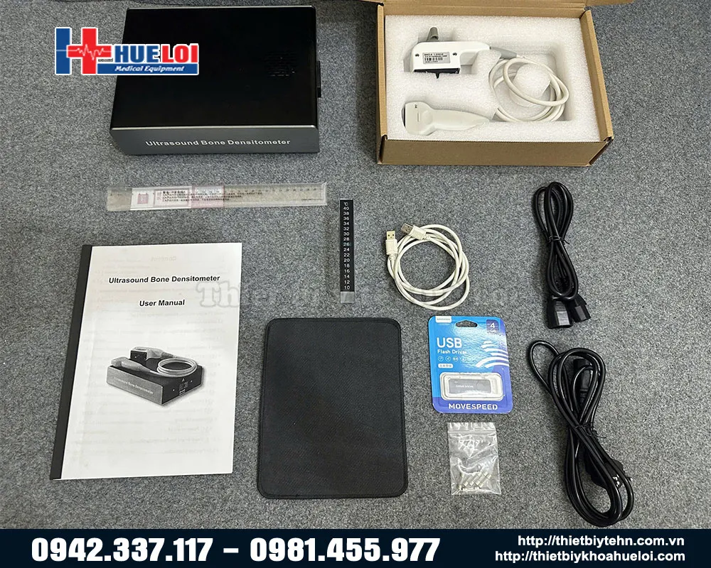 Cấu hình phụ kiện máy đo mật độ xương bằng sóng siêu âm Model: BMD-A1