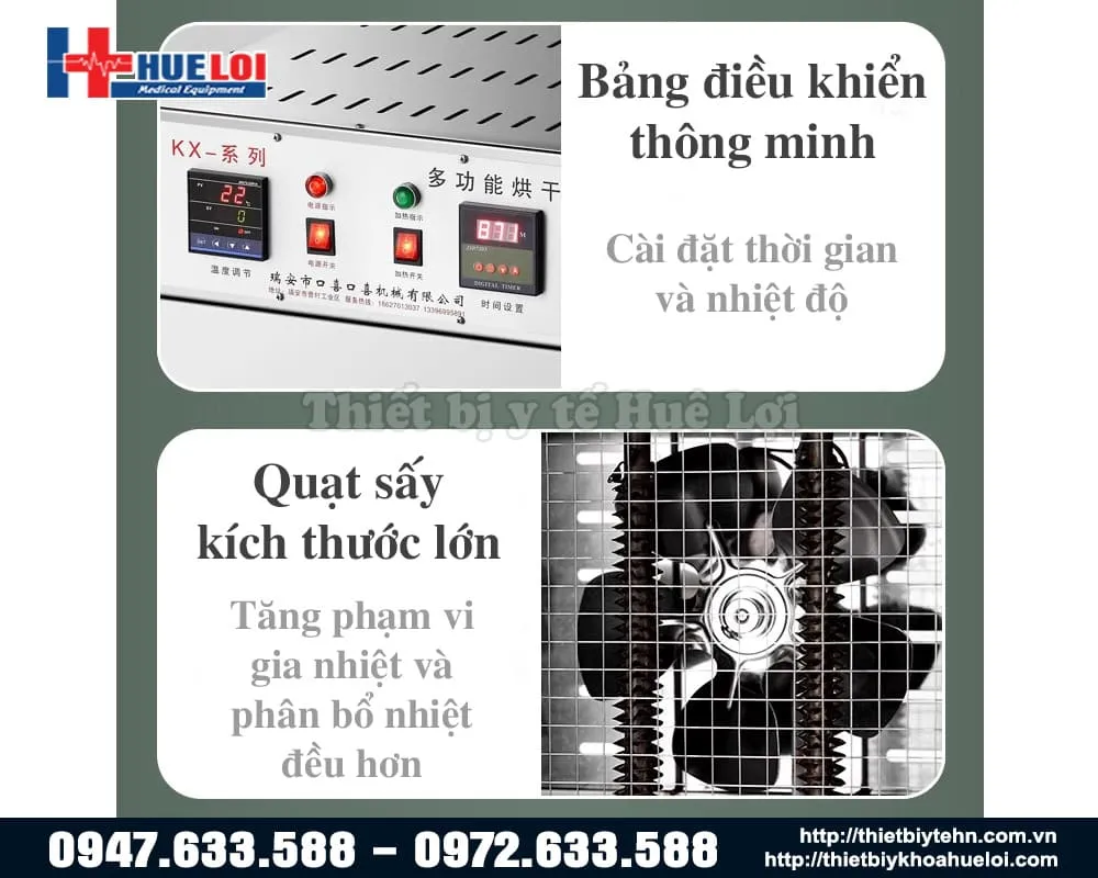 Chi tiết tủ sấy dược liệu