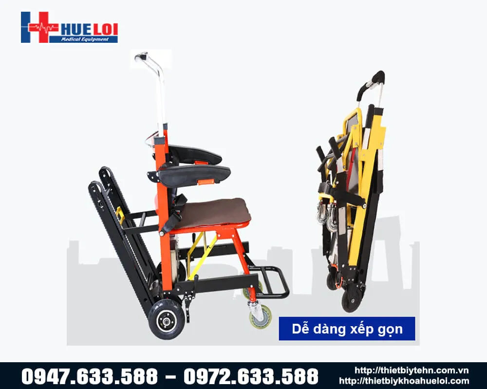 Xe lăn điện leo cầu thang có khả năng gấp gọn