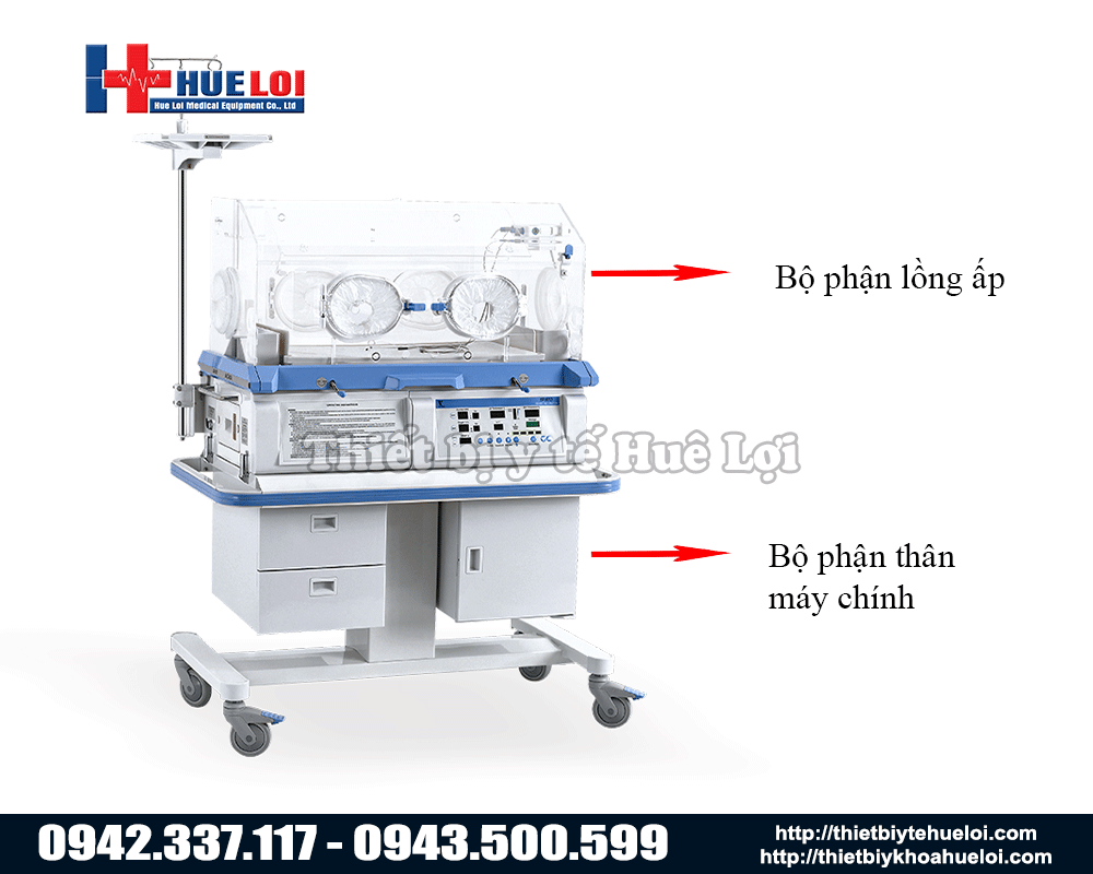 Cấu tạo giường sưởi chăm sóc em bé yp910