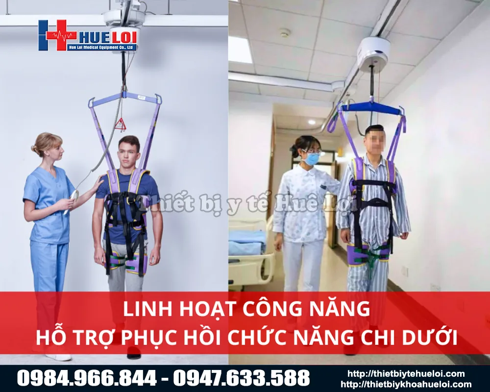 Hệ thống tập phục hồi chức năng cố định treo trần cho bệnh nhân yếu liệt