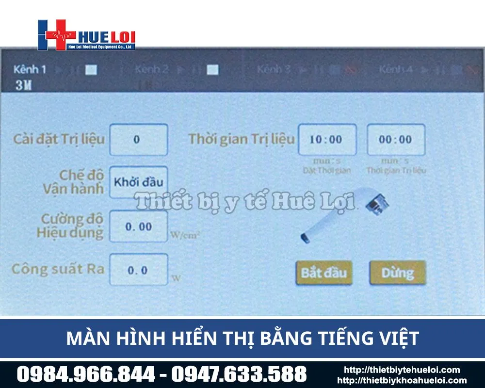 Giao diện máy siêu âm trị liệu đa tần số giá rẻ