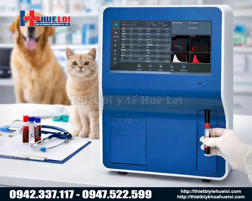 Máy xét nghiệm máu 5 thành phần dùng trong thú y bha-5000 vet