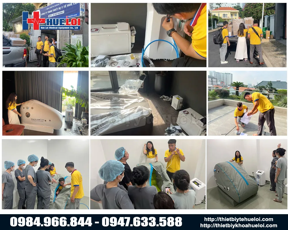 Huê Lợi bàn giao hệ thống buồng oxy cao áp