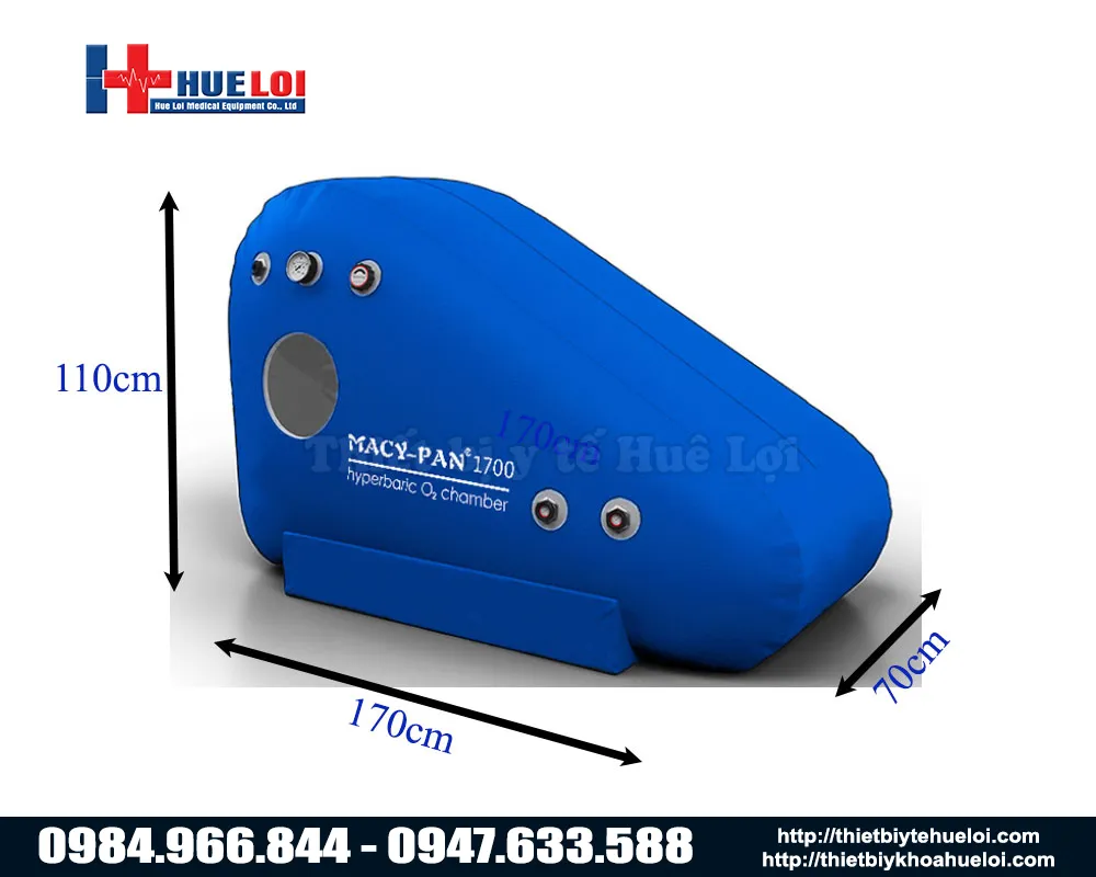 kích thước của buồng oxy cao áp ST1700
